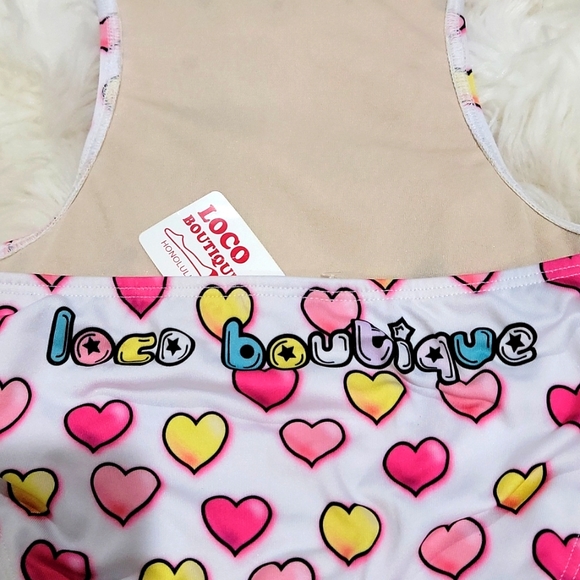 One pice swimsuit, NEW, monokini, white/ multi-color - Picture 8 of 10